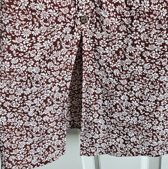 Monteau Floral Print Rust Dress, Size S - Picture 6 of 7